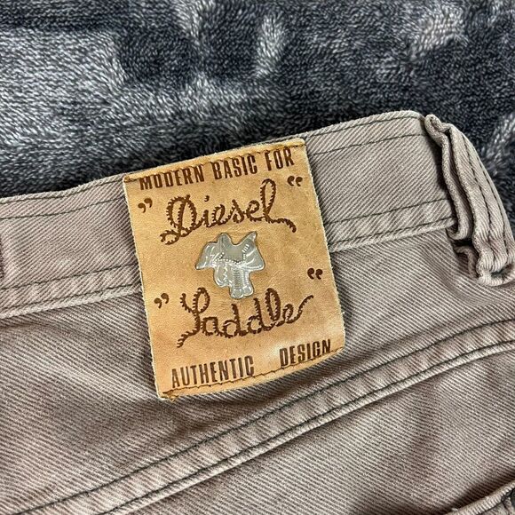Diesel Saddle Baggy Straight Brown Jeans Button Fly Mens 36 (34X31) Italy Cotton - Picture 15 of 16
